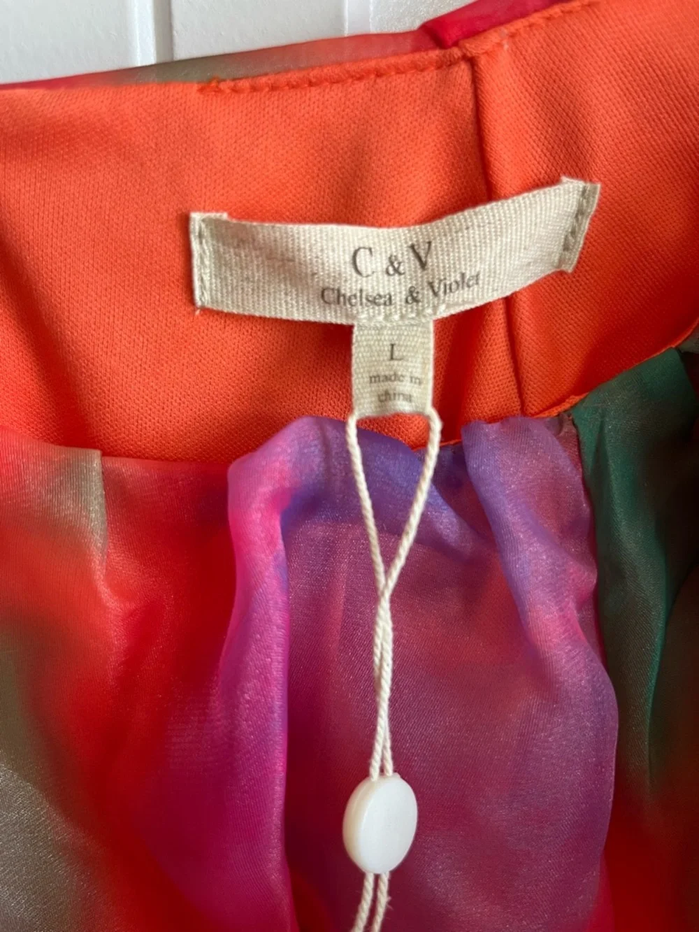 Chelsea & Violet Coral, Pink & Green Watercolor Dress - Picture 3 of 7